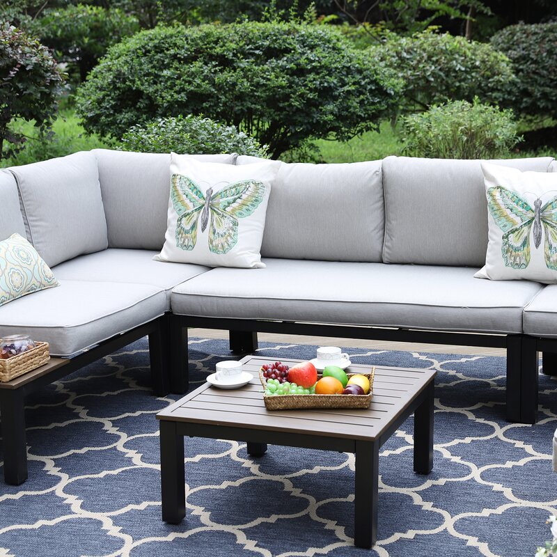 Hot sale garden sofa set  outdoor furniture sofa aluminum patio sofa set with cushion