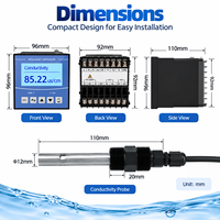 Capteur de conductivité électrique en plastique CDT-1T1B Sonde de salinité EC en ligne pour l'eau Affichage LCD Garantie 1 an pour l'aquaculture des poissons