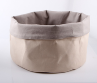 Vente en gros Panier de rangement pour aliments en toile écologique et réutilisable Panier à pain en coton recyclé Panier rond en toile