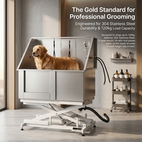 Baignoire pour animaux de compagnie à hauteur réglable, alimentée électriquement, pour salon de toilettage, station de lavage pour chiens en acier inoxydable de qualité supérieure
