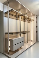Système de penderie colonne Galaxy avec éclairage, étagère de rangement, profilé en aluminium, cadre de dressing ouvert sur mesure
