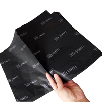 Papier de soie en coton noir avec logo blanc personnalisé pour l'emballage des vêtements