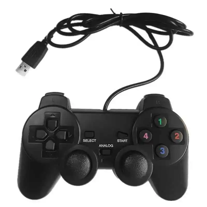 Controle de jogos usb com fio, controlador de jogo de vibração dupla/única para computador e pc