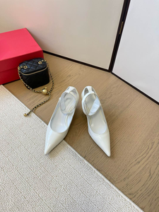 Sandalias de tacón de aguja de gamuza sintética con punta afilada, de una sola tira, sin talón, impermeables, para mujer, para el verano y el día a día. - Product Image 2