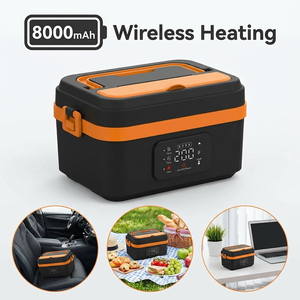 Boîte à <span class=keywords><strong>lunch</strong></span> électrique sans fil portable avec batterie 8000 mAh, chauffage rapide 60 W, 6 niveaux de température, capacité 1 L, USB-C, chauffe-aliments - Product Image 1