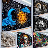 Tapisserie murale en polyester à motifs variés, impression HD, résistante à la décoloration, légère, art mural, OEM ODM, lavage à la main