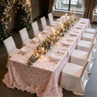 Nappe florale vintage rustique, motif petites fleurs multicolores, pour banquet de mariage, décoration de table de salle à manger