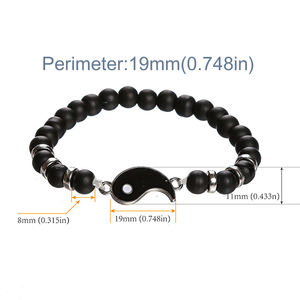 Conjuntos de joyería de moda Yin Yang Tai Chi <span class=keywords><strong>Charm</strong></span> <span class=keywords><strong>Bracelet</strong></span> Hecho a mano de larga distancia <span class=keywords><strong>Touching</strong></span> Stone Turquoise Beaded <span class=keywords><strong>Bracelet</strong></span> para parejas - Product Image 5