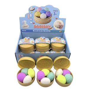 2026 Promotionnel Jouet <span class=keywords><strong>anti</strong></span>-stress Squishy en TPR, en forme de Bao bao (boulette de ravioli) avec visage souriant mignon, simulation alimentaire - Product Image 5