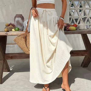 Plissettato Falda Larga Casual da spiaggia plissettato Maxi abiti Plus Size <span class=keywords><strong>gonne</strong></span> donna vita alta donna gonna lunga donna estate - Product Image 2