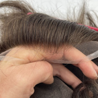 Prothèse capillaire pour homme en cheveux humains de qualité supérieure, avec base en dentelle suisse complète, coupe gratuite
