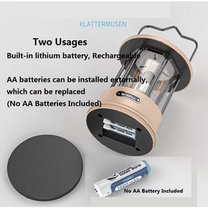 Velrapcor <b>Camping</b> <b>Lantern</b> Rechargeable <b>Led</b> Adjustable Brightness Outdoor <b>Camping</b> Light Warm White Aluminum Alloy - Product Image 5