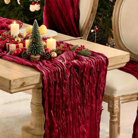 Chemin de table en gaze de coton style bohème, décoration de table rustique pour fête western, baby shower, anniversaire, Thanksgiving