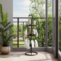 Porte-chaussures rotatif rond en métal à 3/4 niveaux personnalisable pour séchage de chaussures, idéal pour balcon et buanderie