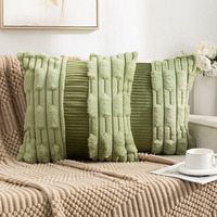 Housse de coussin décorative en fausse fourrure de lapin, patchwork, douce et moelleuse, pour canapé de salon - Grande Vente