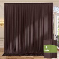 Rideaux de fond marron en polyester infroissable, 2 panneaux, pour décorations de fête, mariage, baby shower, anniversaire