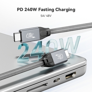 Ut-đoàn kết Loại C Dây cáp USB 3.2 1m 2M 3M USB C Nam đến Nam 240W 5A nhanh sạc cáp Nylon bện 20gbps Cáp dữ liệu - Product Image 2