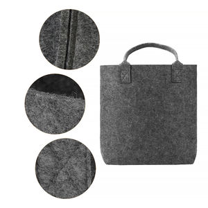 Sac fourre-tout en feutre PET gris de grande capacité, réutilisable, personnalisé, à la mode, pour une utilisation promotionnelle traditionnelle, en gros - Product Image 3