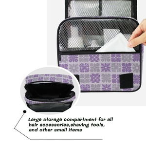 Aloha Hawaiian Custom Purple Quilt Checked Waterproof Foldable Organizer <b>Toiletry</b> Hanging Makeup <b>Storage</b> Cosmetic Bags - Product Image 4