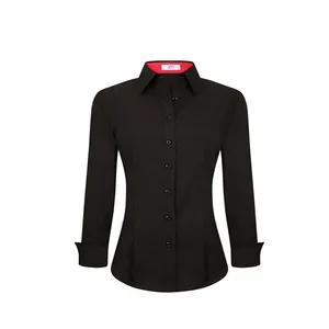 Basic Shirt Männer Frau Business Shirt Frauen Arbeits kleidung Lady Office Shirt Stand für Frauen Erwachsene Herbst Popel ine 100% Baumwolle Button