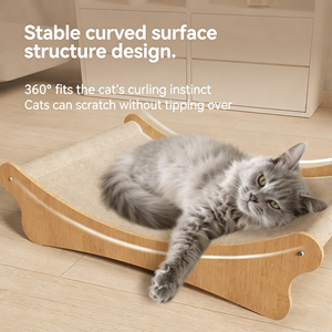 Krabplank van hoogwaardig meerlaags golfkarton, geïntegreerd kattenhuis, slijtvast en krasbestendig, kattenbank/ligstoel - Product Image 3