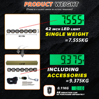 Barre lumineuse LED blanche haute puissance de 42 pouces avec DRL - IP67, parfaite pour les aventures tout-terrain 4x4 et Jeep Wrangle