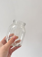 Pot en verre transparent de qualité alimentaire recyclable de 150g 350g avec couvercle en plastique pour pâte à tartiner, chocolat, noisettes, beurre de cacahuète, sauces