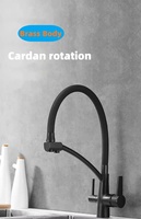 Avec 3 modes Robinet de cuisine Pull Out Contemporary Spring Pull Down Spray Robinet de cuisine
