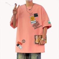T-shirt à manches courtes en coton pur imprimé personnalisé pour homme, nouveau style 2026, ample, tendance, marque