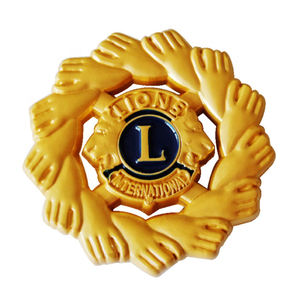 Pin de Esmalte Suave de Metal Plateado del Club de Leones con Diamante - Product Image 1