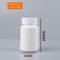 Bouteille de 150cc en PEHD pour capsules, comprimés et bonbons, avec bouchon à vis blanc, vente en gros d'usine, bouteille de 120ml pour comprimés de calcium