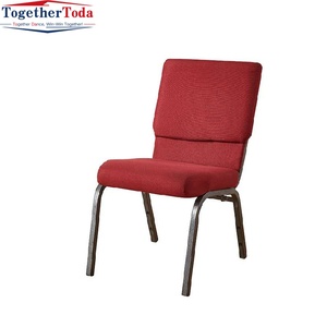 Chaise d'église empilable en acier de style moderne, rembourrée, en métal, avec système d'interverrouillage, vente en gros de chaises d'église - Product Image 4