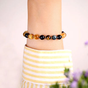 กำไลข้อมือหินบำบัด Go2boho ไร้ขีดจำกัดสำหรับผู้ชายผู้หญิงกำไลลูกปัดหินลาวาฮาวไลท์ธรรมชาติ - Product Image 3
