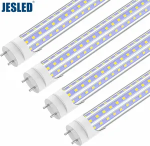 JESLED T8 LED Ampoules 4 pieds 36W en forme de D Type-B LED Ampoules fluorescentes de remplacement LED Tube Lights 2/3/4FT Dual-Ended Power