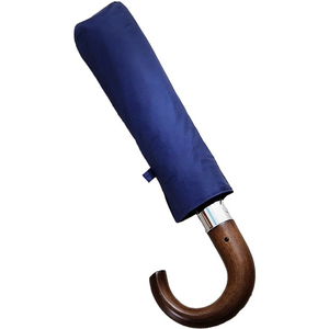 Thâm Quyến Nhà Cung Cấp Sang Trọng Phong Cách Tùy Chỉnh Thiết Kế Bằng Gỗ Cong Xử Lý Auto Ba <span class=keywords><strong>Folding</strong></span> <span class=keywords><strong>Umbrella</strong></span> Với Tay Áo - Product Image 4