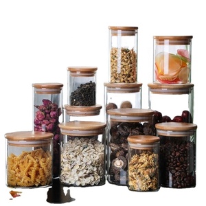 2024 New Arrival 8oz 10oz 15oz Transparent Food <b>Spice</b> Glass <b>Jar</b> Wooden Lid Container Storage <b>Jars</b> With Bamboo Lid - Product Image 5