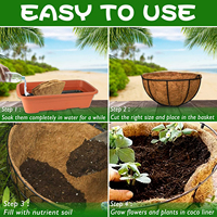 Panier de Jardinière Suspendu en Métal Fil Rond Porte-Plantes Pots Cintre Fer avec Chaîne Porche Décor Fleur avec Coco Coir Liner