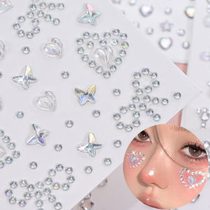 5Pc Diamant <span class=keywords><strong>Visage</strong></span> Autocollants Blanc Style Mixte Glitter Cristal <span class=keywords><strong>Visage</strong></span> Decal 3D Auto-Adhésif <span class=keywords><strong>Visage</strong></span> Strass Maquillage - Product Image 3