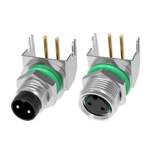 M8 DIN Tự Động Không Thấm Nước IP68 A/B Mã 2-8 Pin Phía Sau Gắn Kết Nam Nữ Góc Thẳng Ổ Cắm Điện PCB Bảng Điều Chỉnh Gắn Kết - Product Image 2