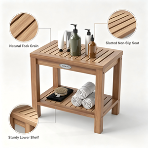 Tabouret <span class=keywords><strong>de</strong></span> douche <span class=keywords><strong>en</strong></span> <span class=keywords><strong>teck</strong></span>, <span class=keywords><strong>banc</strong></span> <span class=keywords><strong>de</strong></span> <span class=keywords><strong>salle</strong></span> <span class=keywords><strong>de</strong></span> <span class=keywords><strong>bain</strong></span> imperméable <span class=keywords><strong>pour</strong></span> adultes - Product Image 4
