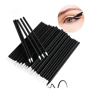 50pcs Disposable Eyeliner Brush Eye shadow Applicator Fine Point Eye Liner Pens Lip Liner brush Cosmetic Wands Makeup Tool Set