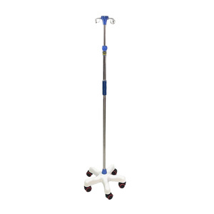 Heng Longhao IV Stand Stainless Steel Mobile Drip Holder With Wheels <b>White</b> ABS Base Hospital <b>Trolley</b> - Product Image 5