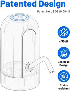 Offre Spéciale – Distributeur d'eau portable 1200 mA pour bouteilles de 5 gallons, pompe à eau automatique rechargeable par USB - Product Image 4