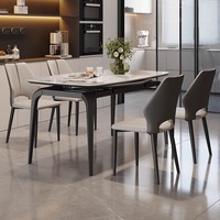 Table à manger moderne et simple, double usage, avec plateau relevable, extensible et pliable, idéale pour les petits appartements et les foyers.