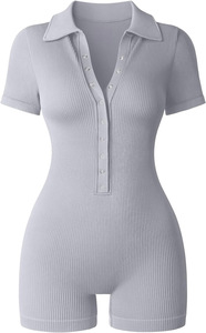 Mono Deportivo Viviblook Z103RP01 para Mujer, Mono de Yoga con Cuello en V Acanalado, Cintura Elástica y Ajustado - Product Image 3