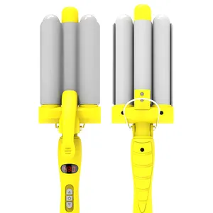 Chuyên Nghiệp Nhãn Hiệu Riêng Crimper Tóc Styler 3 Thùng Tóc Uốn Wand Tóc Curler Ép Salon Xoay Uốn Sắt