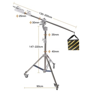 Support combiné junior Boom Stand 50 en acier chromé 500 cm <span class=keywords><strong>VS</strong></span> Avenger A4050CS Kupo 546M bras de perche en acier inoxydable C Stand avec roulettes - Product Image 2