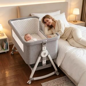 Berceau bébé mobile équipé d'un panier de rangement inférieur, conception spacieuse <span class=keywords><strong>pour</strong></span> les soins quotidiens du nouveau-né - Product Image 5