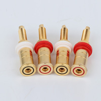 RASANTEK OEM ODM TE004 Bornes de connexion pour haut-parleur en laiton, prises banane femelles plaquées or pour amplificateur Hi-Fi