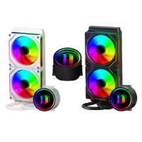 Pendingin CPU cair cermin 240 ARGB, casing PC komputer game dengan pompa untuk pendingin air 240mm